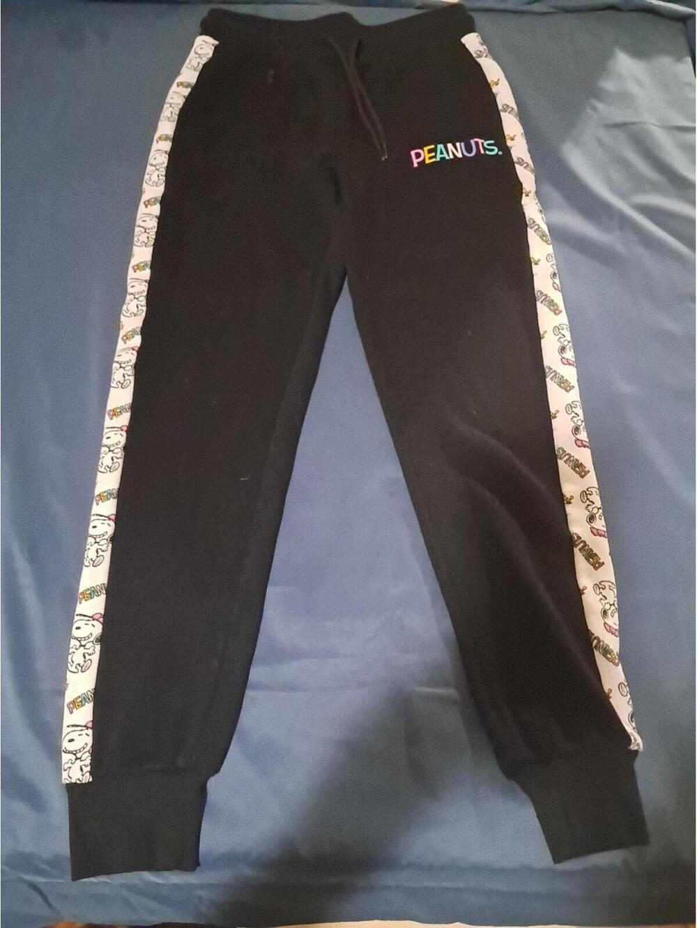 Peanuts Xsmall Black Jogger Sweat‎ Pants 24w x 26 Inseam Snoopy Woodstock